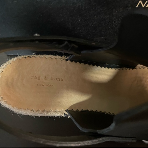 RAG & BONE Black Sayre II Espadrille Wedge Sandals Size 40 - Picture 2 of 7